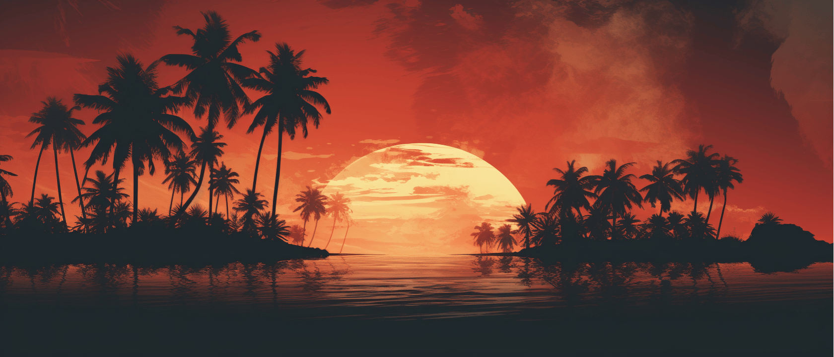 Banniere plage et soleil